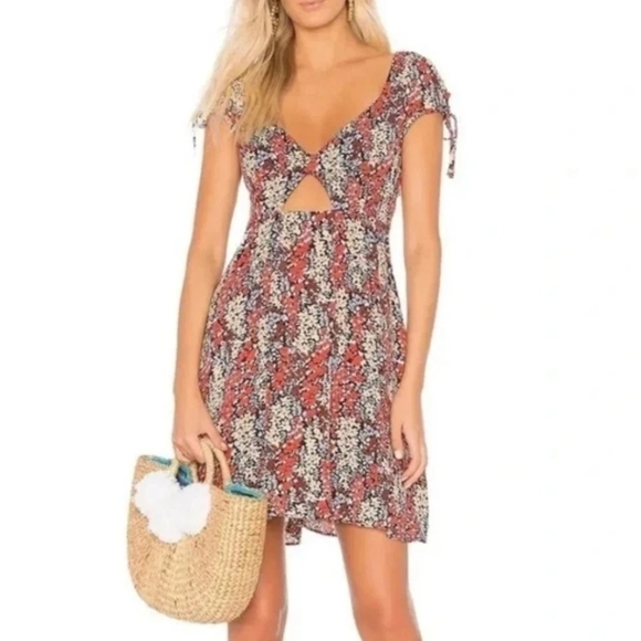 Free People Dresses & Skirts - Free People Miss Right Floral Keyhole Mini Dress
